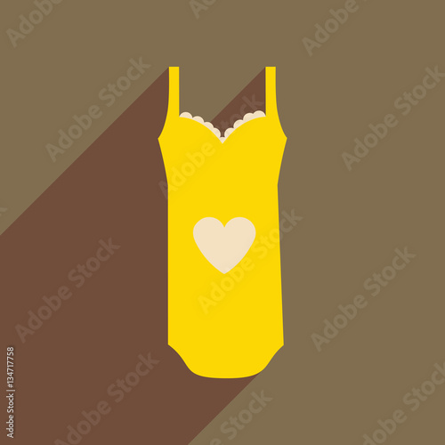 Flat icon with long shadow Lingerie Dress