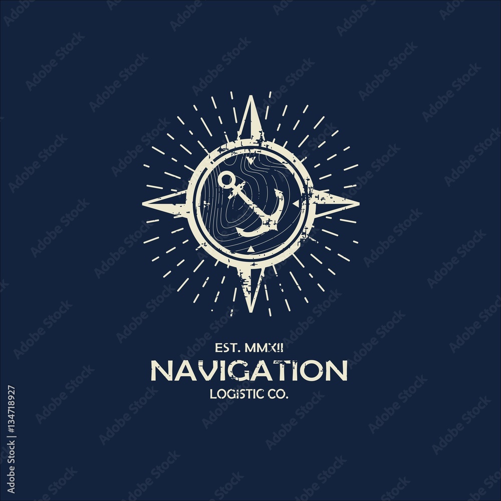 Fototapeta premium Inspirational themplate of Nautical Style Logo, Emblem Designs. Vintage sea label.