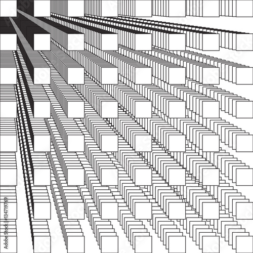 Abstract vector geometric design with perspective