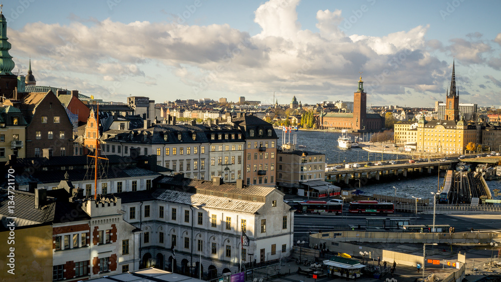 Stockholm, Sweden - October 28, 2016: View of Stockholm cityscape, Sweden