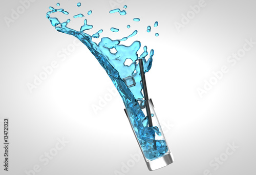 Blue cocktail splash SUPER HIGH res(you can crop it)
