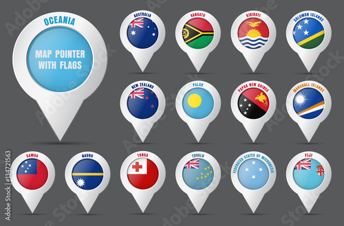 Set the pointer to the map with the flag of the countries of Oce