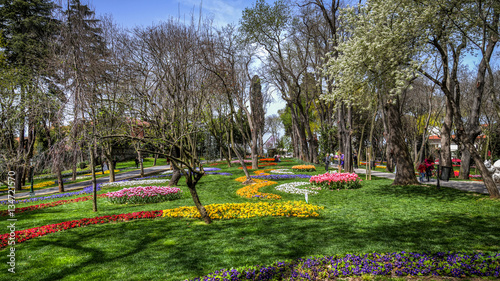 Istanbul, Turkey - April 2013: Scenery from Hidiv Kasri gardens photo