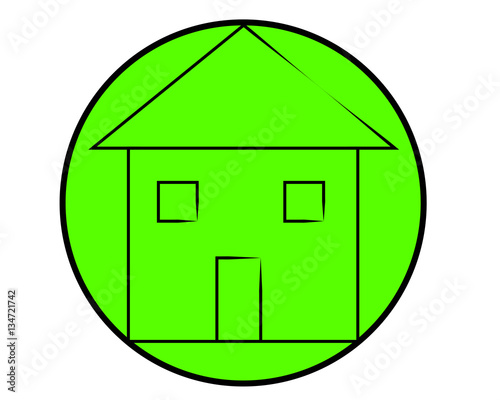 icona casa in un cerchio verde
