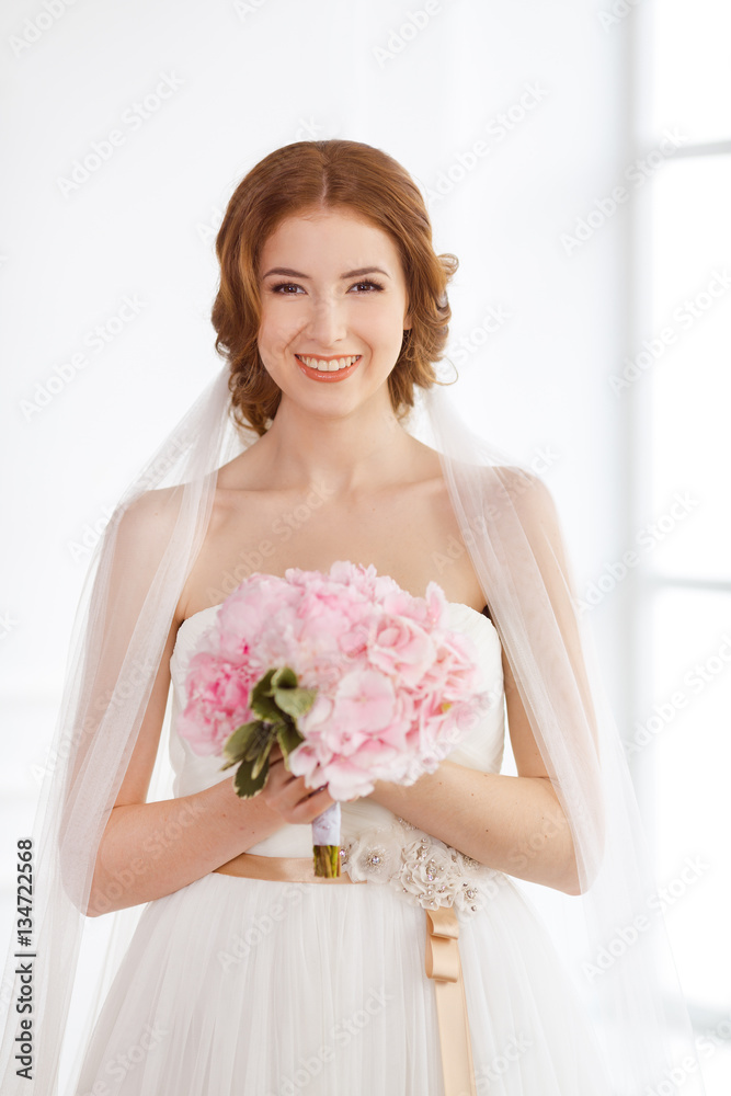 Beautiful bride indoors