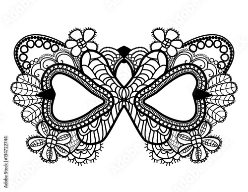 Mardi Gras mask of lace collection set.