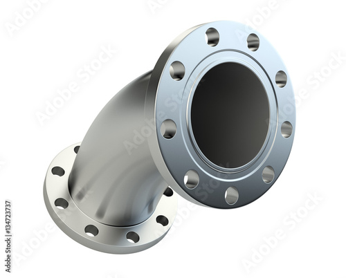 Konstfotografi Steel flanged tube for connection industrial equipment.