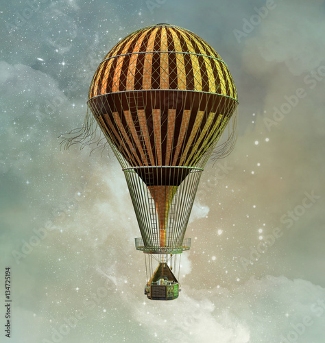 Obraz na plátně Steampunk hot air balloon