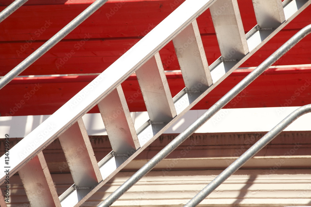 Obraz premium Baustelle, Gerüst, Altbau, Leiter