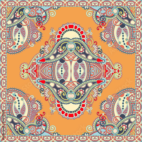 Traditional ornamental floral paisley bandanna