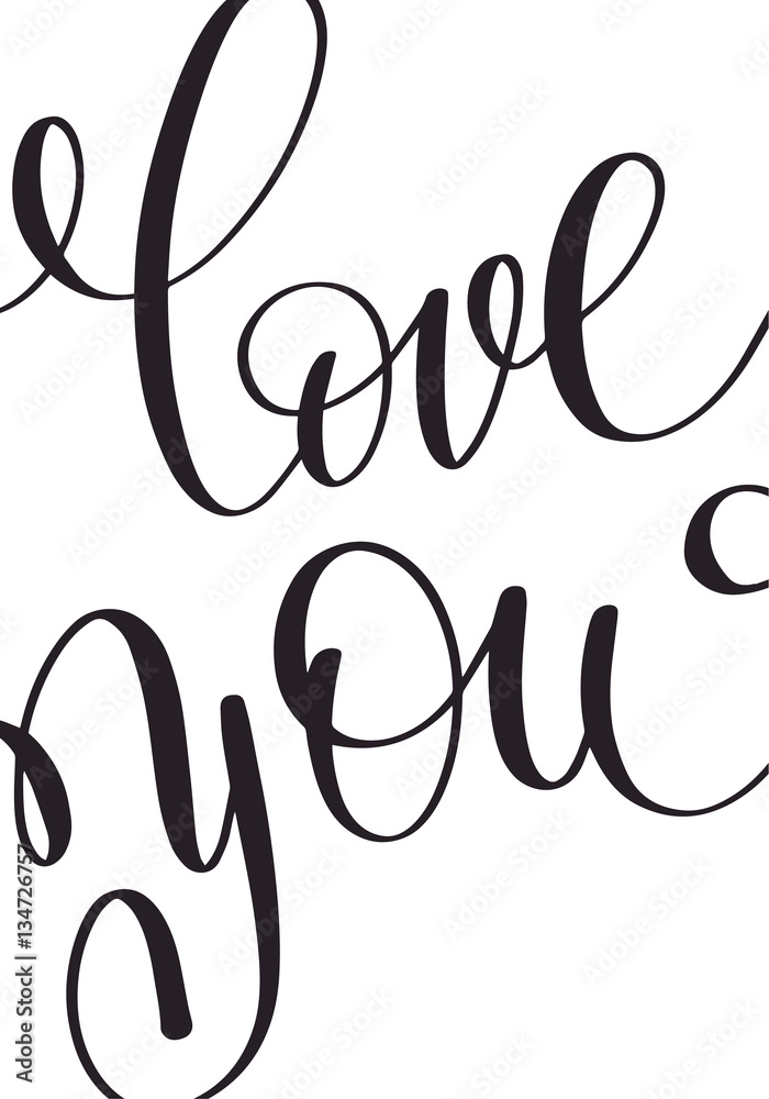 love you black and white hand written lettering about love love you black and white hand written lettering about love