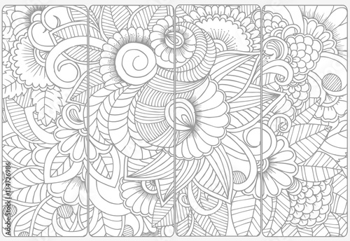 Vector set of decorative monochrome bookmarks