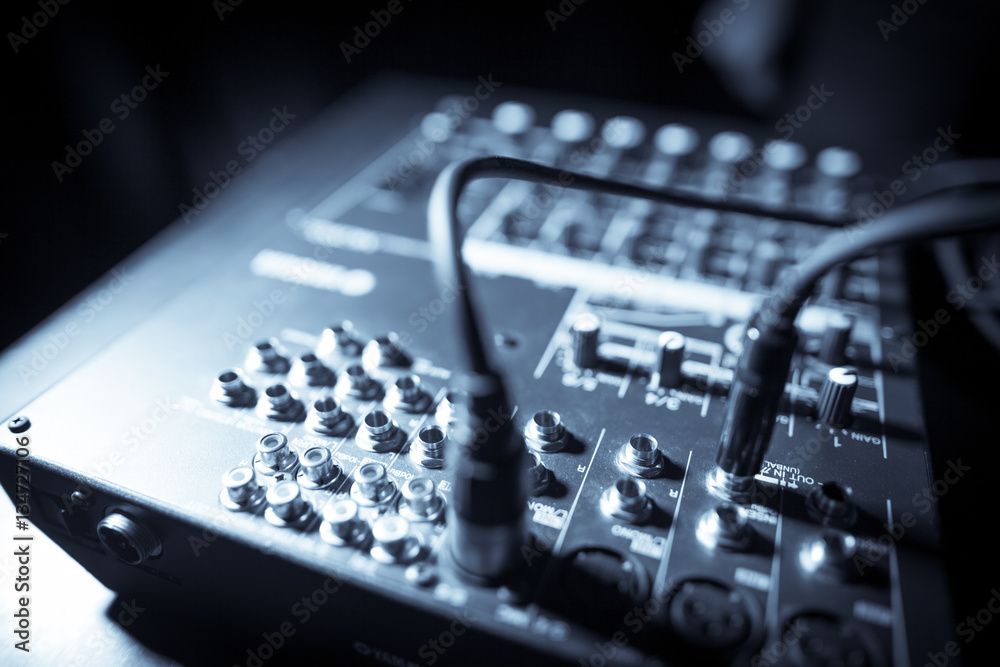 Mixer desk detail Mixer desk detail
