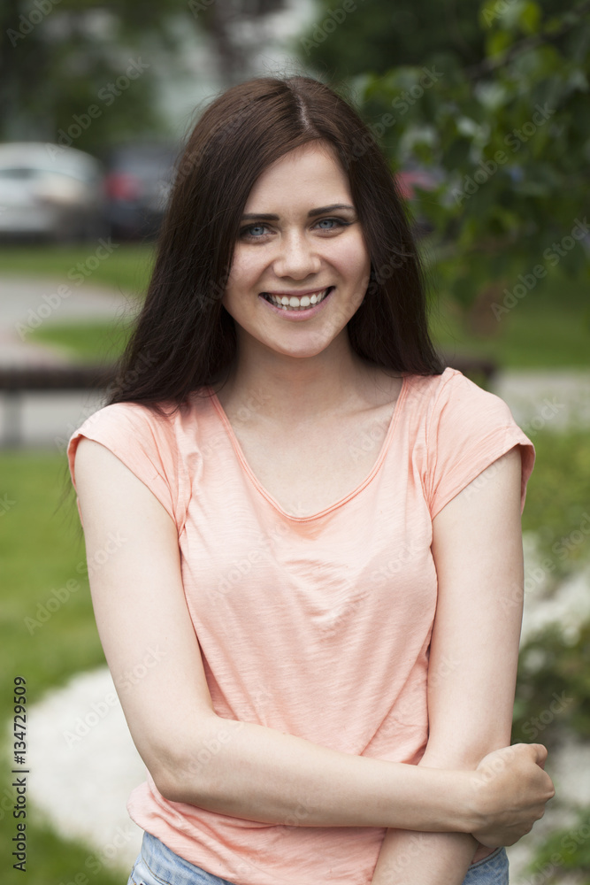 Portrait of beautiful young happy woman Portrait of beautiful young happy woman