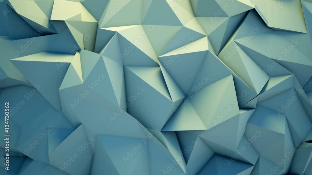 3D render abstract polygon crystallized background, sliding video