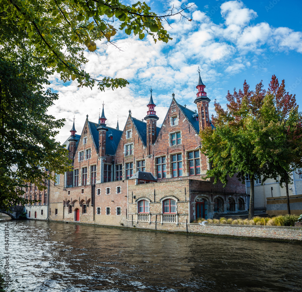 Bruge canal and biuldings, Belgium