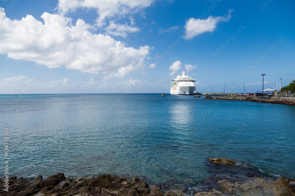 Cruise Ship Across Blue Bay of St Croix