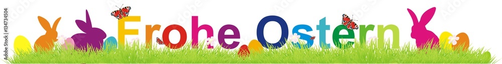 Obraz premium lustige Ostergrüße mit Osterhäschen