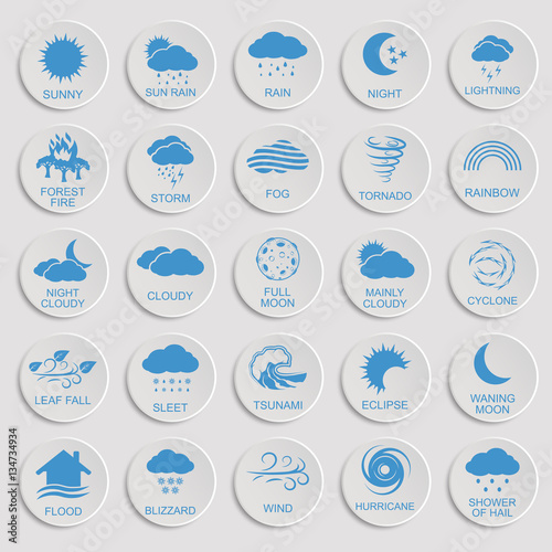 Natural disaster icons black