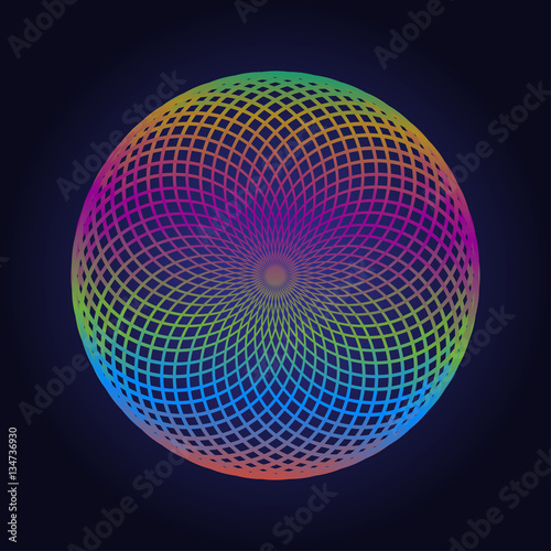 Color circle mandala vector, geometric logo design