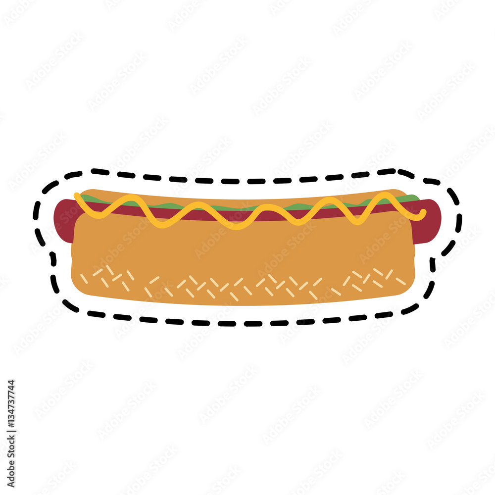 hot dog icon over white background. fast food concept. colorful design. vector illustration hot dog icon over white background. fast food concept. colorful design. vector illustration