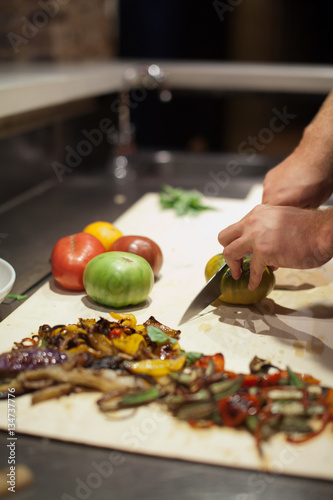 slicing veggies