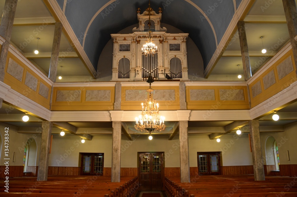The interior of evangelical church in Jaworze