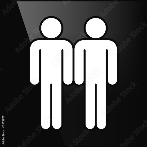 White gay marriage homosexual flat icon