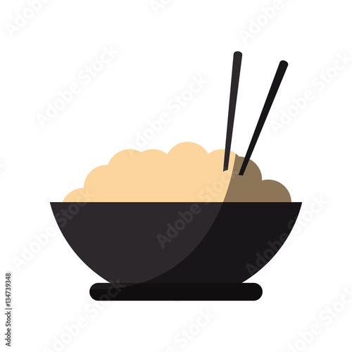 noodle bowl icon over white background. fast food concept. colorful design. vector illustration