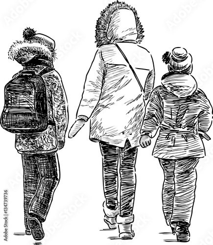 mother with the her kids