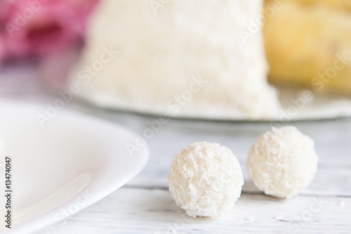 Close-up coconut candies