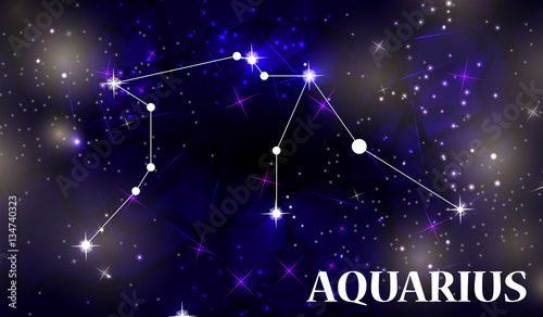 Symbol Aquarius Zodiac Sign. Vector Illustration.