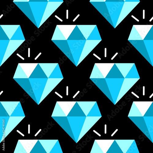 Vector blue diamonds seamless pattern