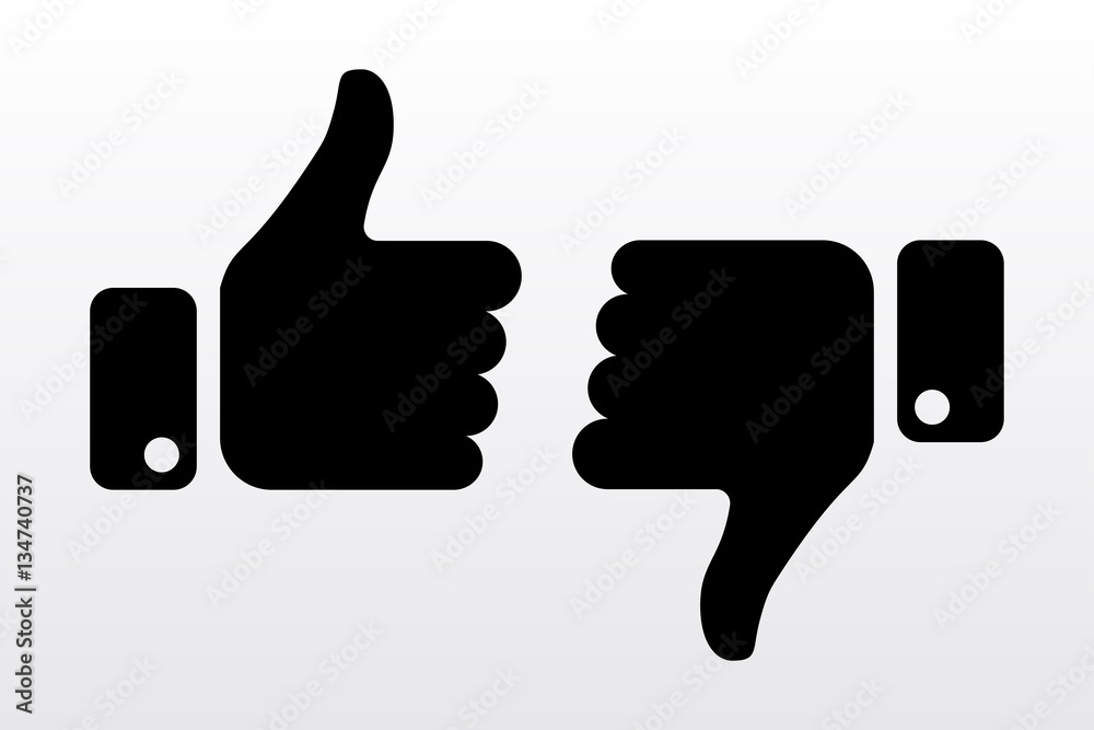 Thumbs up and down, like dislike icons for social network Thumbs up and down, like dislike icons for social network