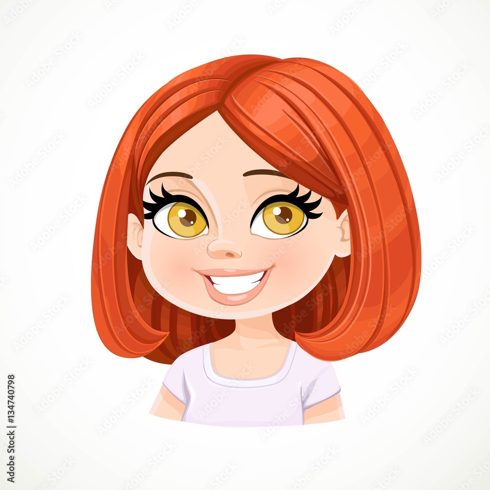 Beautiful brunette girl with red short bob haircut portrait iso Beautiful brunette girl with red short bob haircut portrait iso
