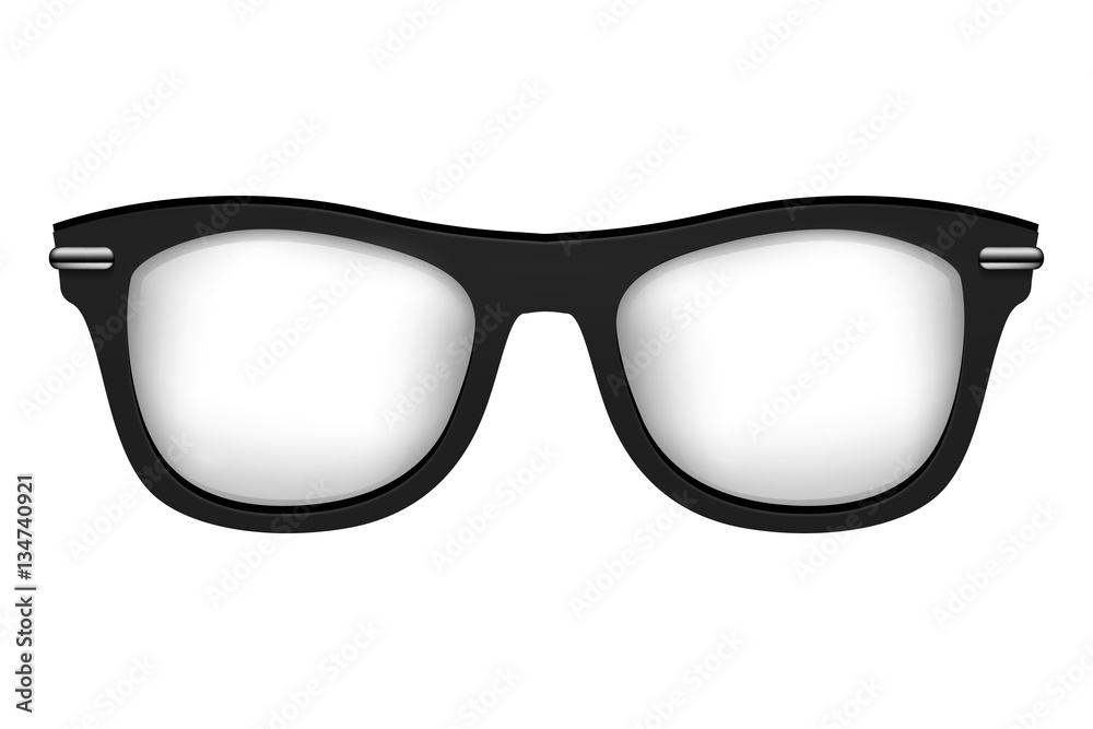 Realistic vector glasses in black white
