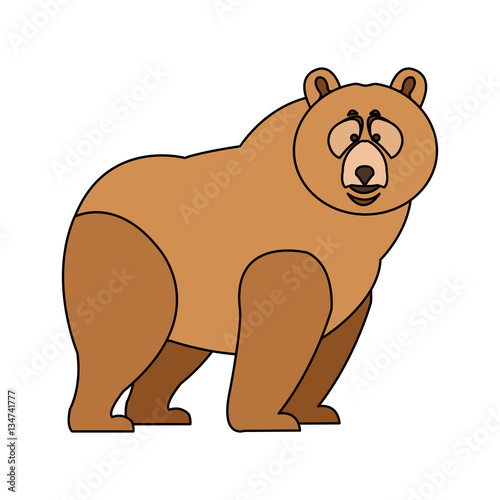 bear cartoon icon over white background. colorful design. vector illustration