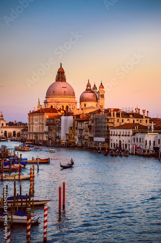 Cityscape view on Santa Maria della Salute basilica in sunset in Venice, Italy © Olena Zn