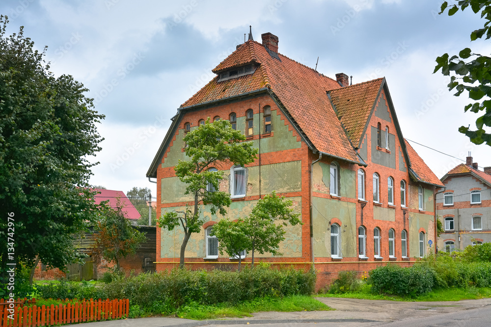 Preserved old german house in Kaliningrad region, Russia