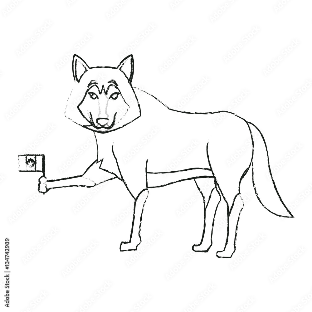 wolf cartoon icon over white background. vector illustration wolf cartoon icon over white background. vector illustration