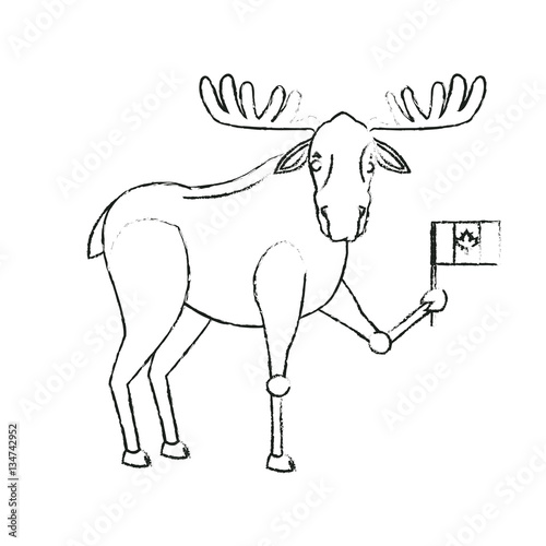 deer cartoon icon over white background. vector illustration