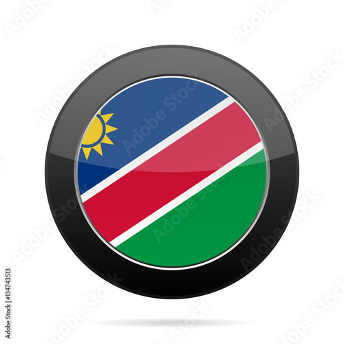Flag of Namibia. Shiny black round button. Free Download Flag of Namibia. Shiny black round button. - GFXLoad