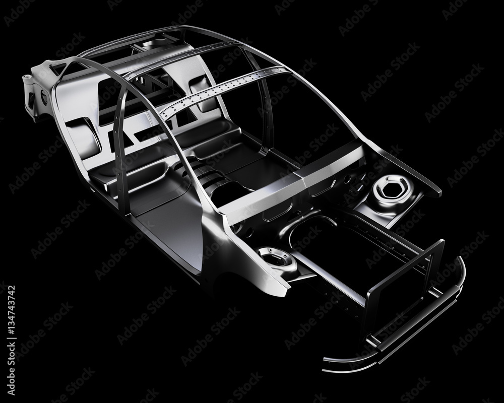 Car Frame Isolated. 3d illustration Car Frame Isolated. 3d illustration