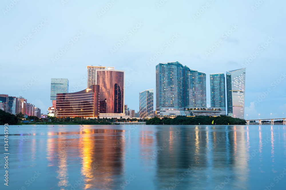 Macao city at evening