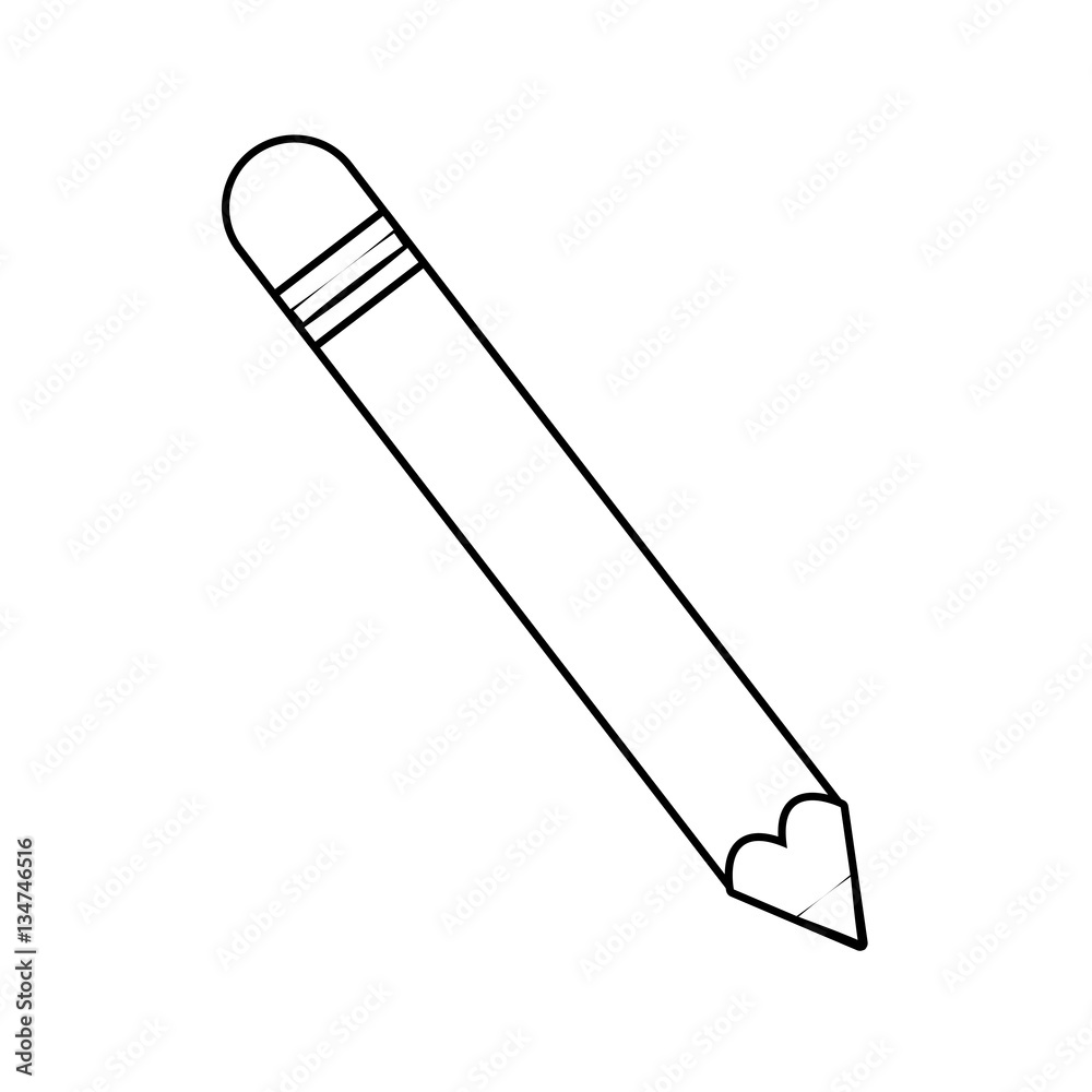 Fototapeta premium pencil icon over white background. vector illustration