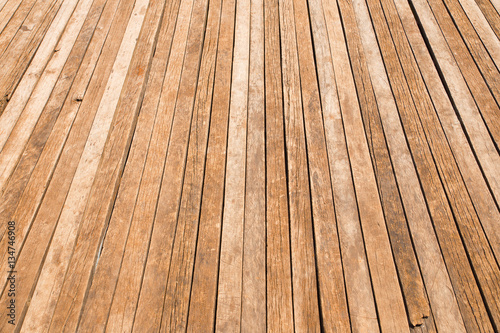 Prospective of orange wooden texture floor.