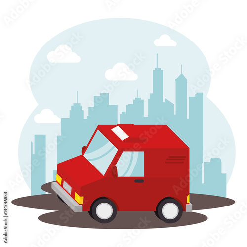 van delivery vehicle isolated icon vector illustration design © Gstudio