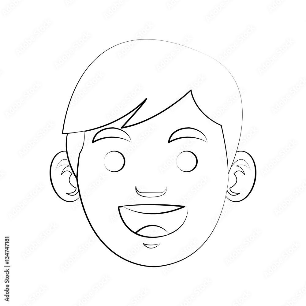 man cartoon icon over white background. vector illustration