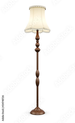 Floor lamp isolated on white background. 3d rendering
