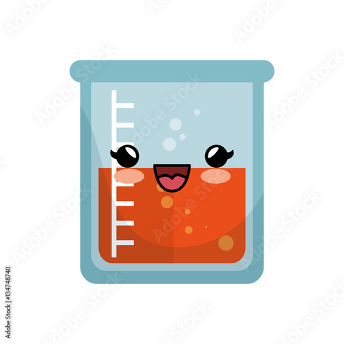 tube test glass character isolated icon vector illustration design